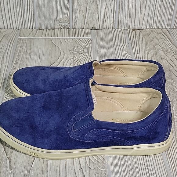 UGG Slip On Blue Suede Shoes Sneaker Womens Size 6.5 - Picture 4 of 13